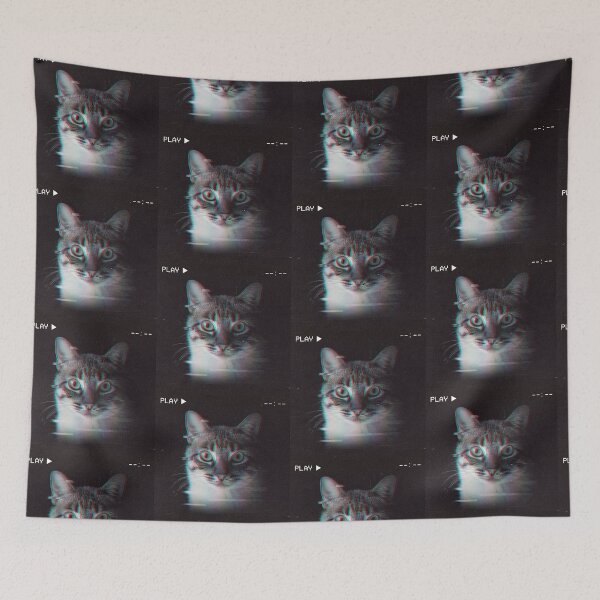 Item preview, Glitch VHS Cat designed and sold by AlanDellSaint.