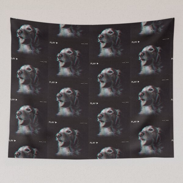 Item preview, Glitch VHS Dog designed and sold by AlanDellSaint.