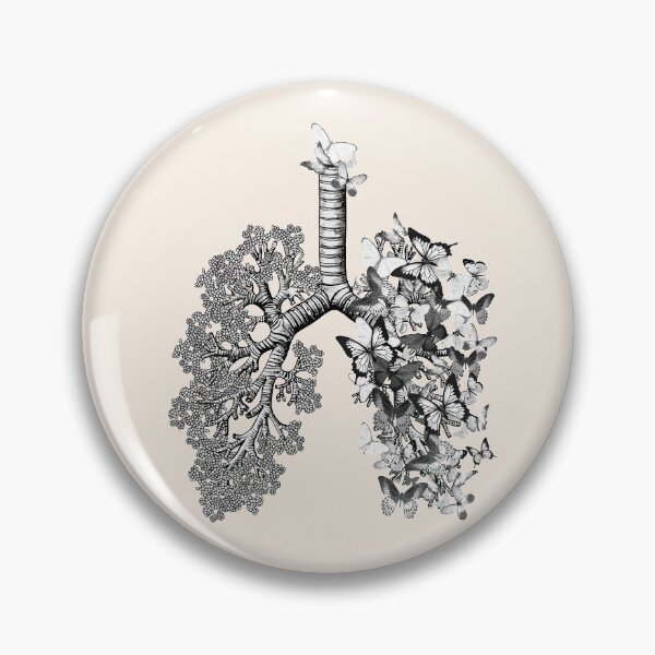 Item preview, Lungs black  butterflies, anatomy art, watercolor designed and sold by Collagedream.