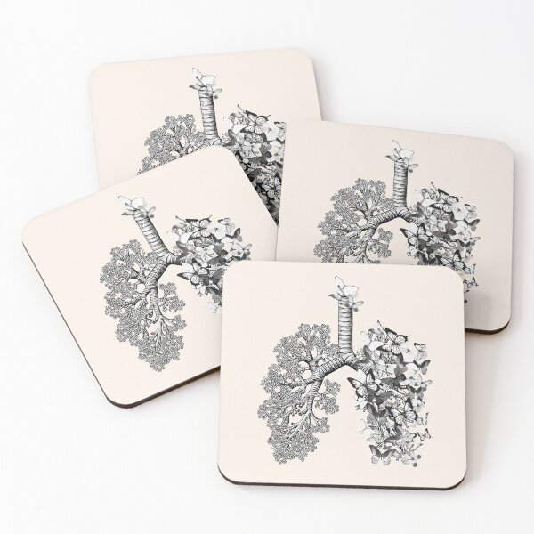 Item preview, Lungs black  butterflies, anatomy art, watercolor designed and sold by Collagedream.
