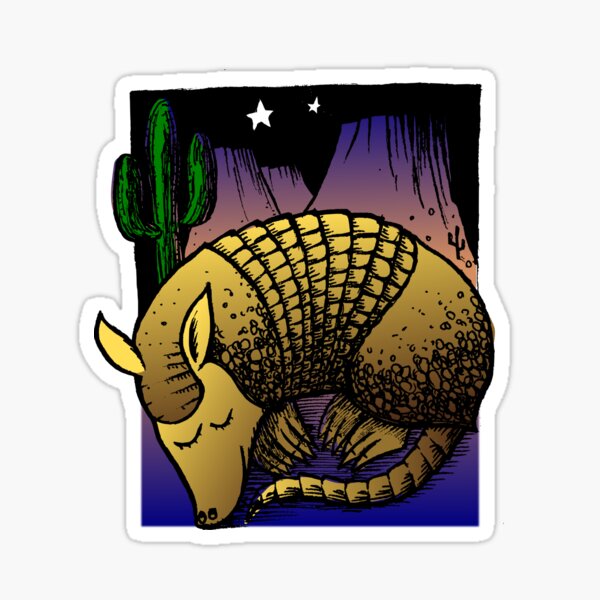 Night-Time Armadillo Sticker