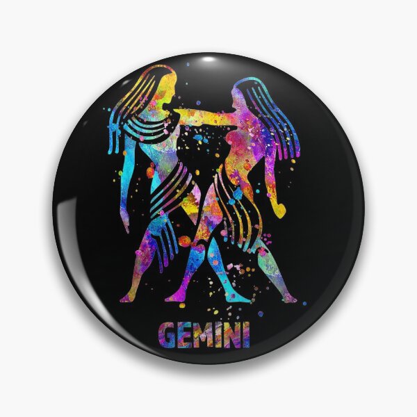 Aperçu de l'œuvre La collection Zodiac - Embrassez l'individualité, les différences et laissez votre drapeau Gémeaux voler! Esthétique d'aquarelle fraîche sur un fond noir audacieux - démarquez-vous vraiment! créée et vendue par BOLDconcepts.