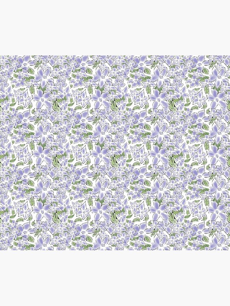Cute Blue Periwinkle Flowers by ClareWalkerArt