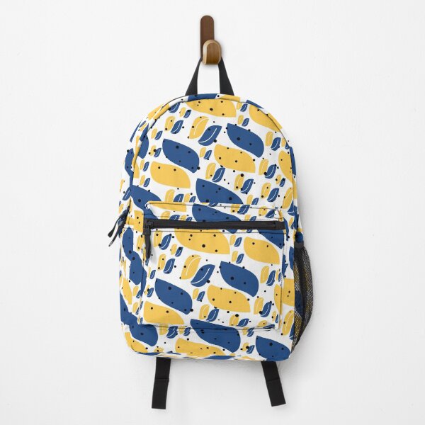 Item preview, A seamless pattern with versatile shapes in the navy and yellow colors designed and sold by Victoria Riabov.