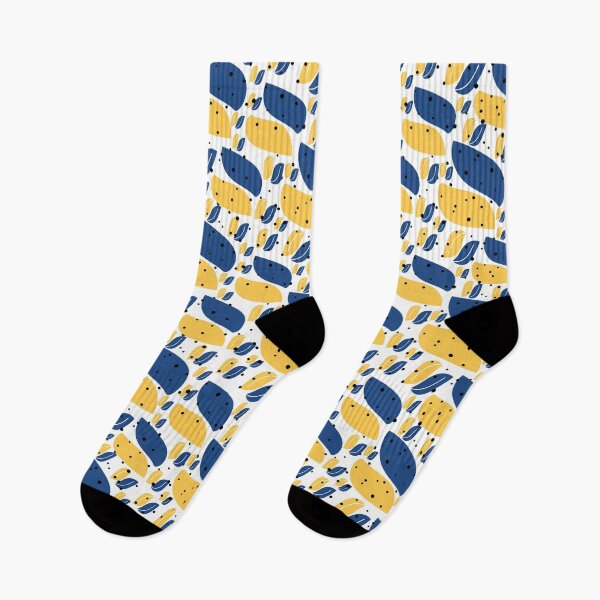 Item preview, A seamless pattern with versatile shapes in the navy and yellow colors designed and sold by Victoria Riabov.