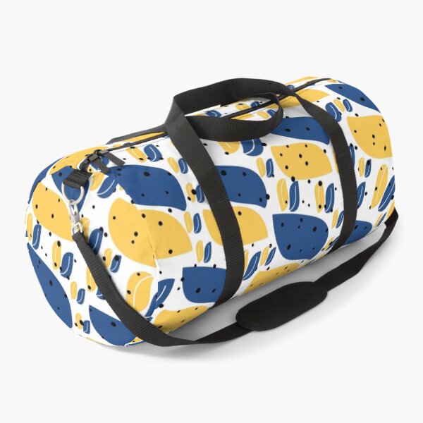 Item preview, A seamless pattern with versatile shapes in the navy and yellow colors designed and sold by Victoria Riabov.
