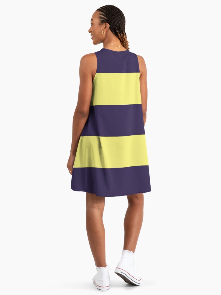 Large NAVY BLUE and YELLOW Horizontal STRIPES" A-Line Dress for Sale by  RachelMacht | Redbubble