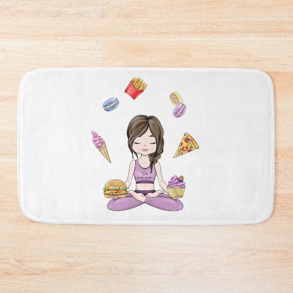 Item preview, Yoga Girls Lotus Pose Namaste Cheat Day Om Nom Nom designed and sold by CreativeBu.