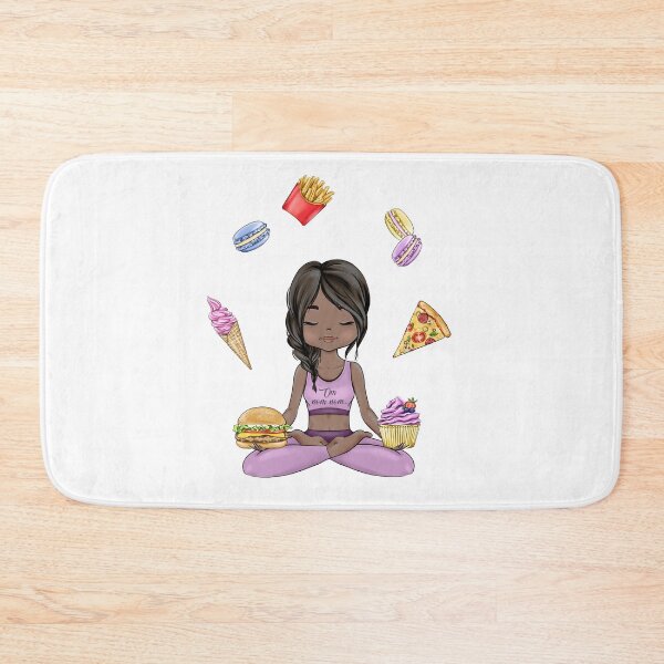 Item preview, Yoga Girls Lotus Pose Namaste Cheat Day Om Nom Nom designed and sold by CreativeBu.