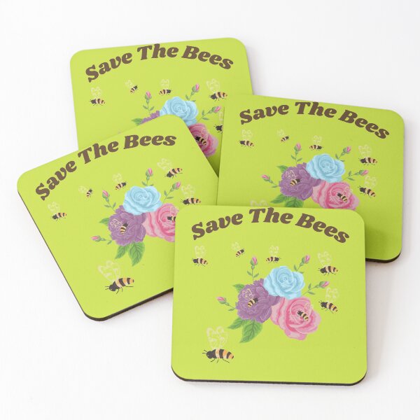 Item preview, Save The Bees - Several Bees Buzzing Around Beautiful Pink, Purple,and Blue Roses designed and sold by ForcedFusion.