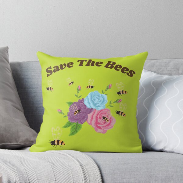 Item preview, Save The Bees - Several Bees Buzzing Around Beautiful Pink, Purple,and Blue Roses designed and sold by ForcedFusion.