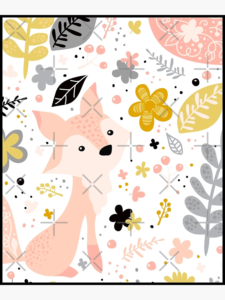 Thumbnail 3 of 3, Poster, Cute Fox Pattern designed and sold by Banner-Ink.