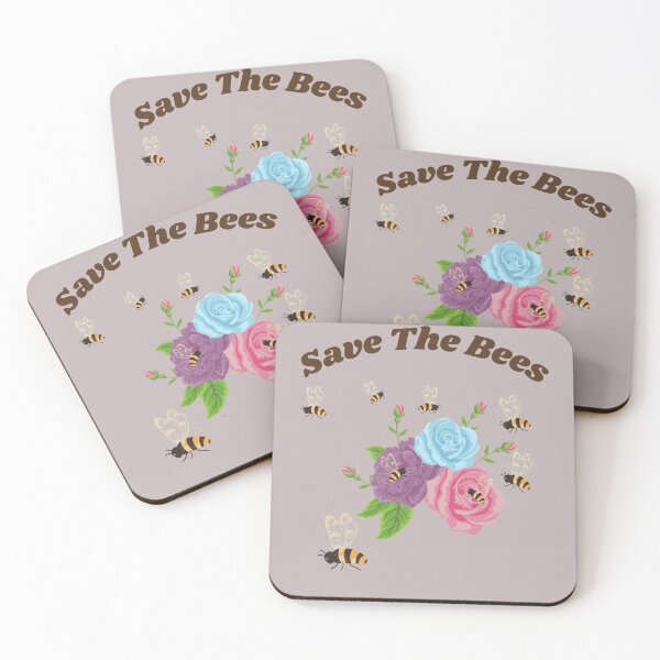 Item preview, Save The Bees - Several Bees Buzzing Around Beautiful Pink, Purple,and Blue Roses designed and sold by ForcedFusion.