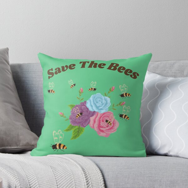 Item preview, Save The Bees - Several Bees Buzzing Around Beautiful Pink, Purple,and Blue Roses designed and sold by ForcedFusion.