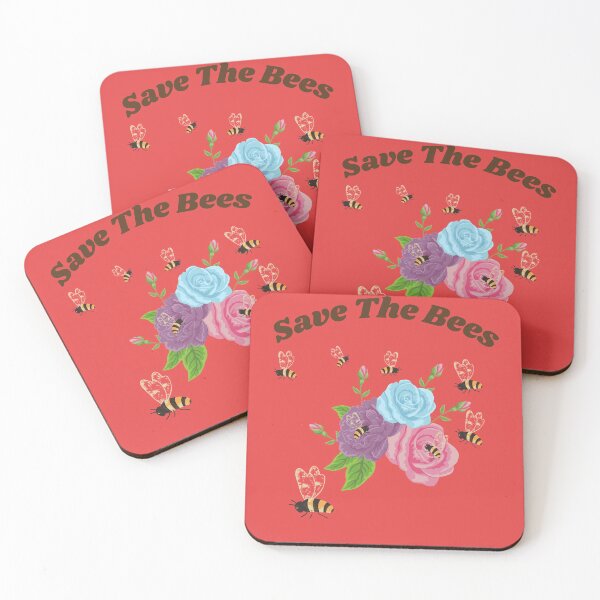 Item preview, Save The Bees - Several Bees Buzzing Around Beautiful Pink, Purple,and Blue Roses designed and sold by ForcedFusion.