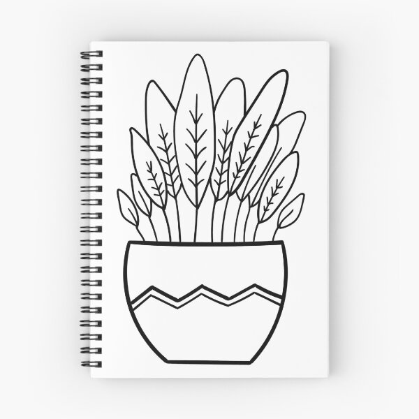 Item preview, Calathea Peacock Prayer Plant House Plant - Black and White Line Art designed and sold by DesignLabMedia.
