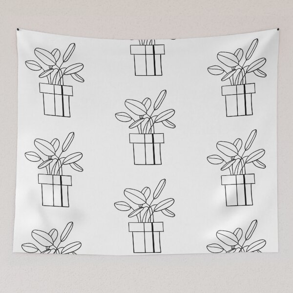 Item preview, Calathea Makoyana Prayer Plant House Plant - Black and White Line Art designed and sold by DesignLabMedia.