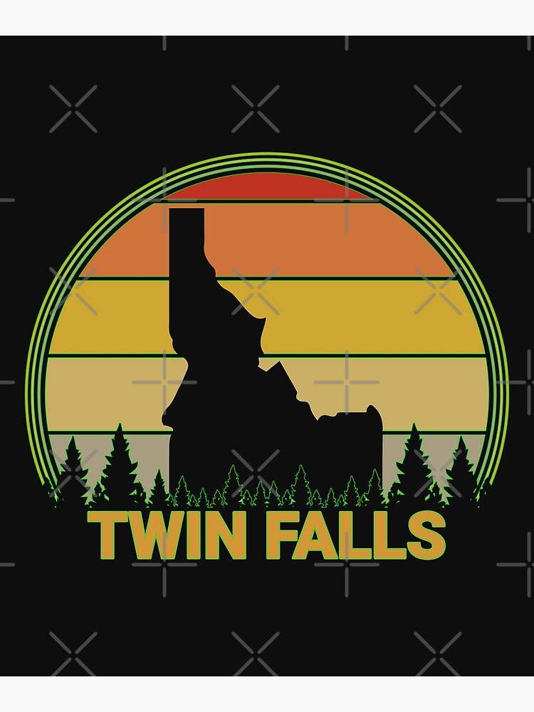 "State of Idaho Map Retro Vintage Sun Twin Falls Idaho" Poster for Sale