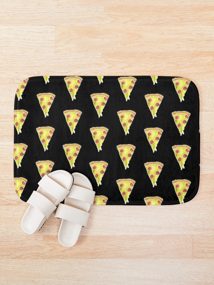 Thumbnail 1 of 6, Bath Mat, Neon Pizza designed and sold by JMVisuals28.