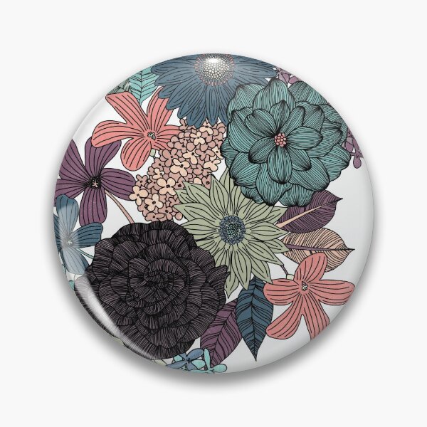 Item preview, Botanical Hand-Sketched Floral and Leaf Medley Pink, Blue & Purple designed and sold by SheelaSheek.