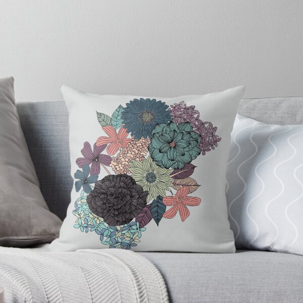 Artikelvorschau, Botanisches handgezeichnetes Blumen- und Blattgemüse Pink, Blau & Lila entworfen und verkauft von SheelaSheek.
