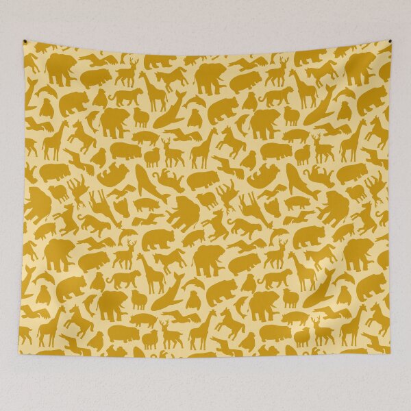 Item preview, Various animals pattern (beige, big version) designed and sold by Okashimai.