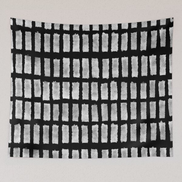 Item preview, White Grid on Black, Brush Strokes  designed and sold by OneThreeSix.