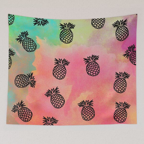Item preview, Tropical Watercolor Tapestry with Pattern of Pineapples designed and sold by Greenbaby.
