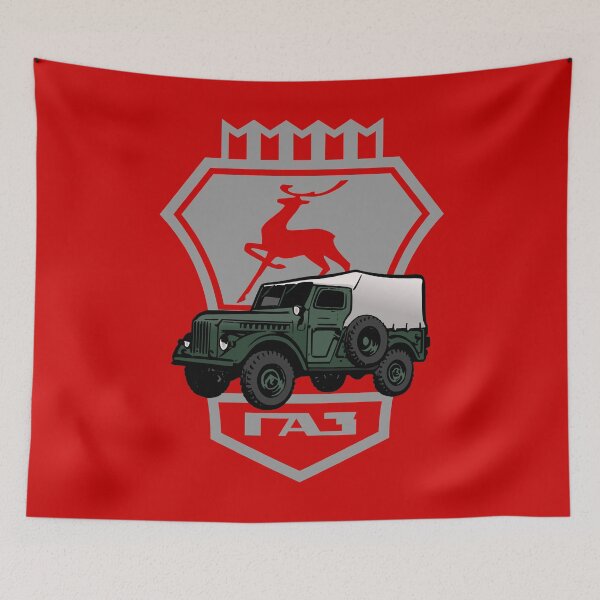 Item preview, GAZ 69 with logo Soviet Offroad Extraordinaire! (on red) designed and sold by Groenendijk.