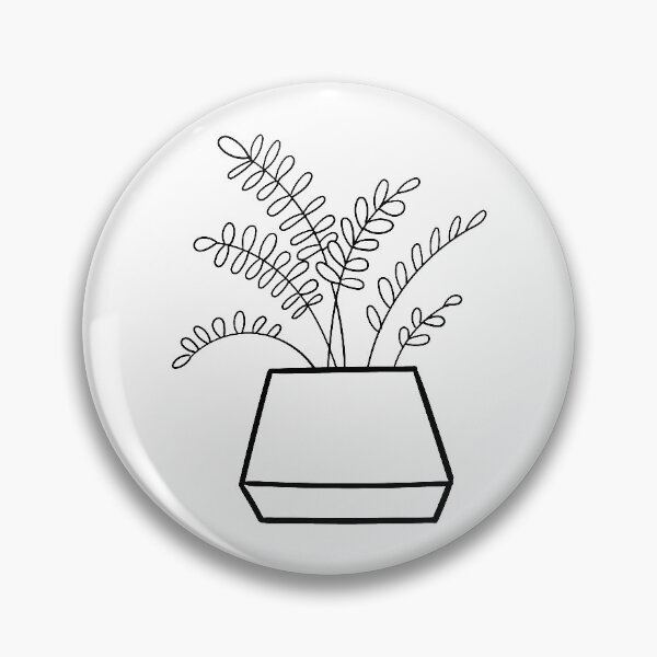 Item preview, Lemon Button Fern House Plant - Black and White Line Art designed and sold by DesignLabMedia.