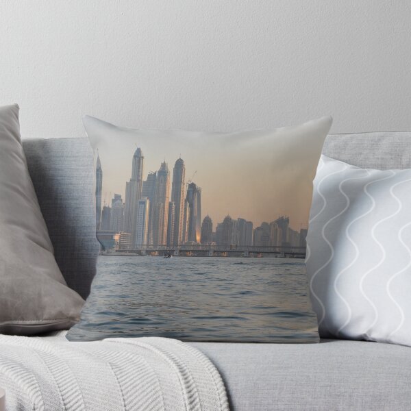 Item preview, 15 March 2016. Photography of skyscrapers skyline from Dubai seen from the water with boats, United Arab Emirates. designed and sold by oanaunciuleanu.