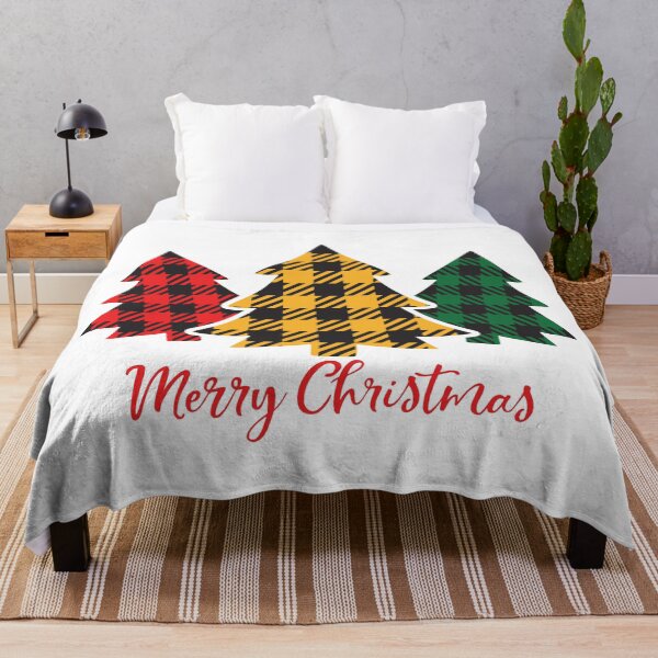 Item preview, Plaid Trees Merry Christmas designed and sold by OrnamentallyYou.