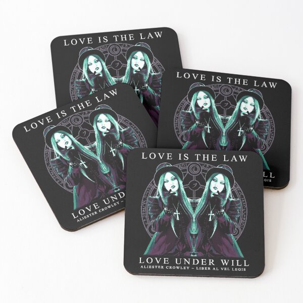 Aperçu de l'œuvre L’amour est la loi, L’amour sous volonté, Aliester Crowley, Occulte, Gothique, Design, Goth Girl, Cadeau occulte créée et vendue par Proverbial Wisdom Design.