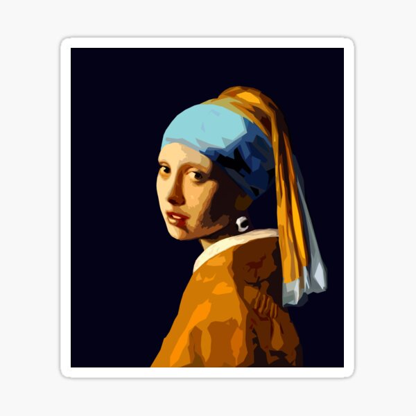 A Polygon Girl with an Earring Sticker