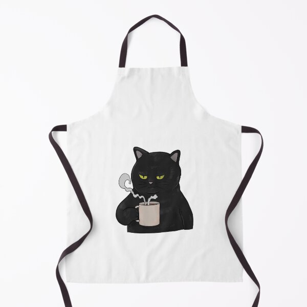 Item preview, Grumpy Black Cat with Coffee Morning Grouch designed and sold by Mesyo.