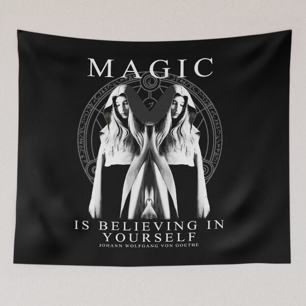 Aperçu de l'œuvre La magie, c'est croire en soi, Wolfgang Goethe, Occulte, Gothique, Magick Design, Goth Girl, Occult Gift créée et vendue par Proverbial Wisdom Design.