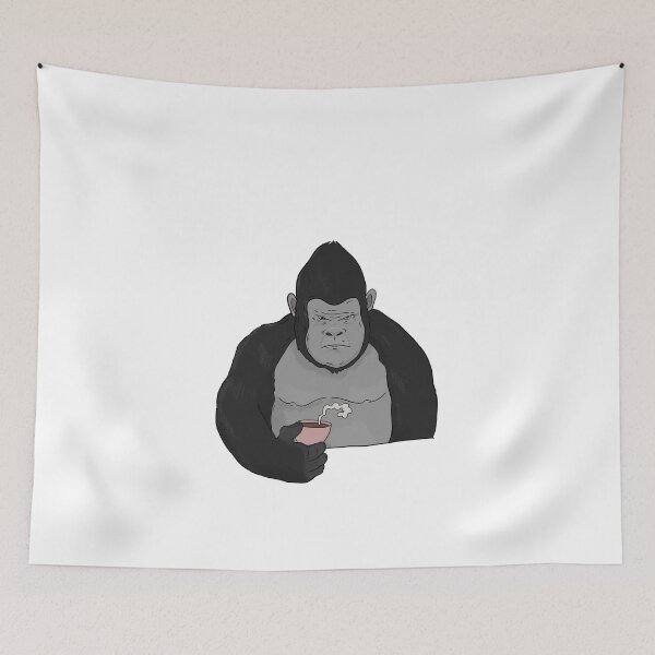 Item preview, Grumpy Gorilla Ape with Coffee Morning Grouch designed and sold by Mesyo.