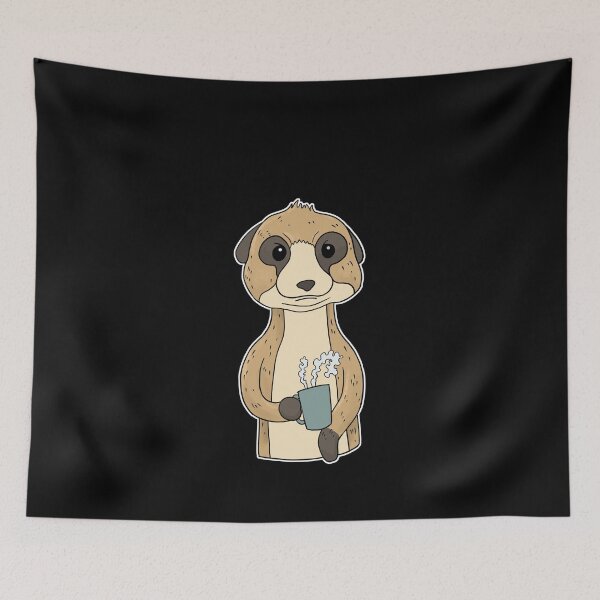 Item preview, Grumpy Meerkat with Coffee Morning Grouch designed and sold by Mesyo.