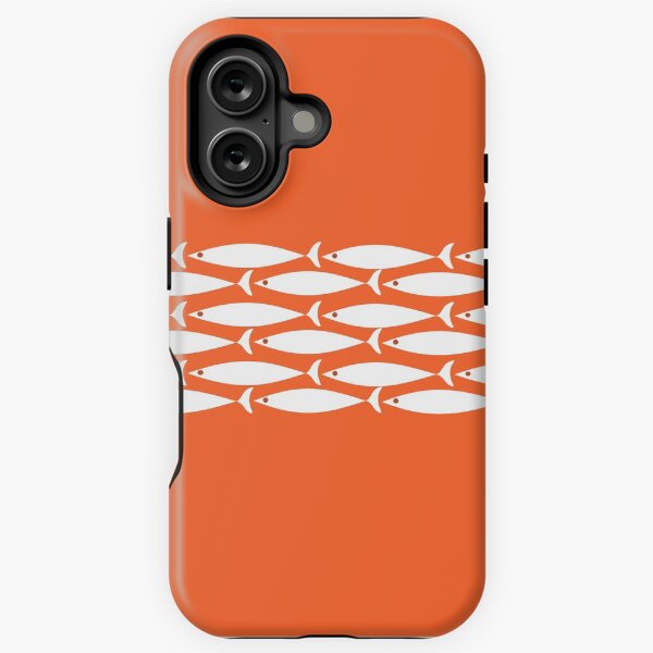 Item preview, Fish Stripe 6 - Minimalist Mid Century Modern Pattern in Orange and White designed and sold by kierkegaard.