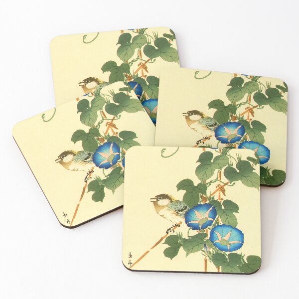 Item preview, Bird and Blue Morning Glories designed and sold by NicoNicoNEET.