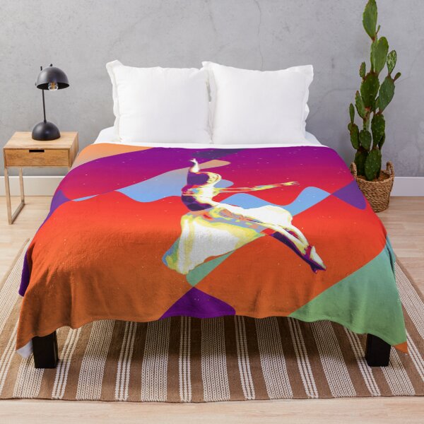 Aperçu de l'œuvre Danseuse contemporaine bondissante à bras ouverts - art moderne vibrant et élégant créée et vendue par MintGubbins.
