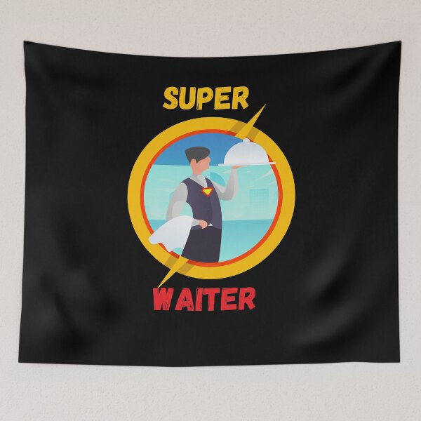 Item preview, super waiter - funny Waiter Superhero designed and sold by Izemiro.