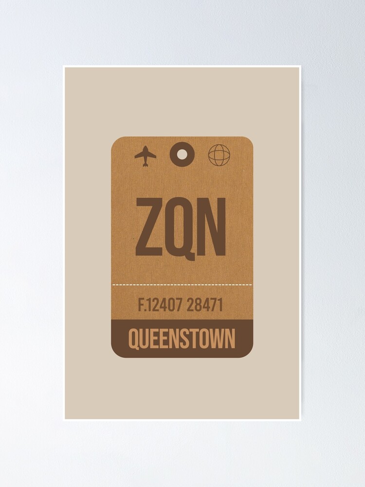"Queenstown (ZQN) New ZealandVintage Airport Luggage Tag Gift Idea For