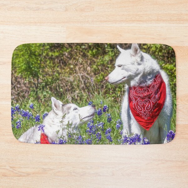 Item preview, Huskies in Blue Bonnets designed and sold by May Finch.