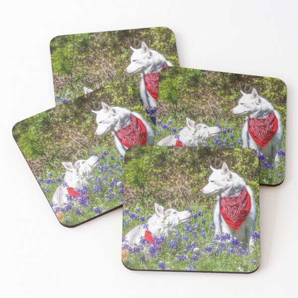 Item preview, Huskies in Blue Bonnets designed and sold by May Finch.
