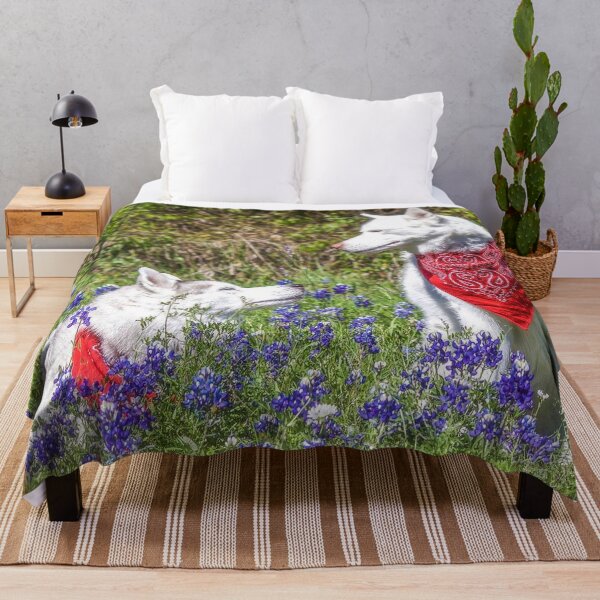 Item preview, Huskies in Blue Bonnets designed and sold by May Finch.