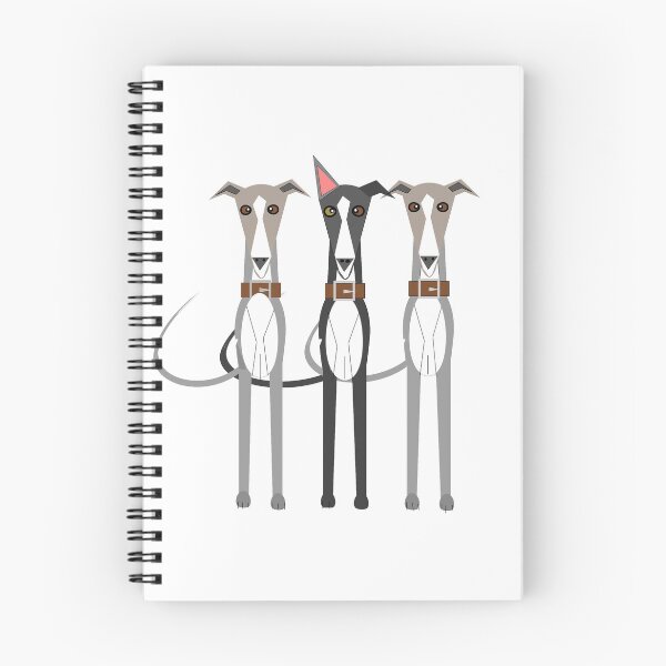 Aperçu de l'œuvre Trois whippets de dessin animé créée et vendue par Amisdelamer.