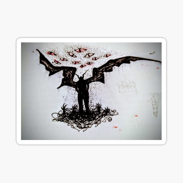 The devil sees everything Sticker