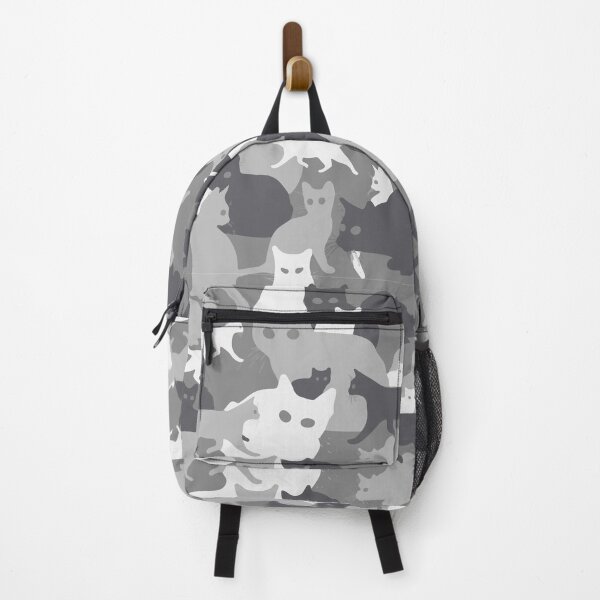 Item preview, Cute Black & Grey Cat Camo Pattern Print designed and sold by TopTrendNow.