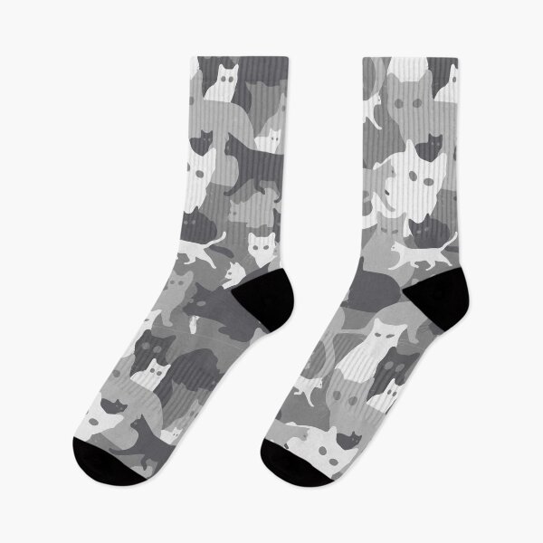 Item preview, Cute Black & Grey Cat Camo Pattern Print designed and sold by TopTrendNow.